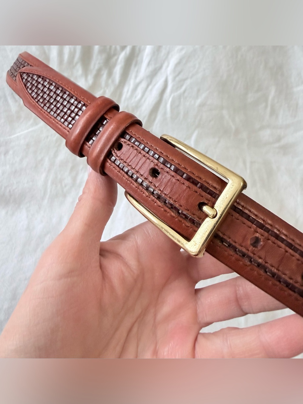 Allen Edmonds | Men’s 40 | Brown Woven Calfskin Leather Belt | Style 28006 USA